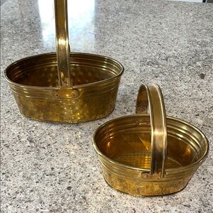 Vintage Brass Baskets (2)
